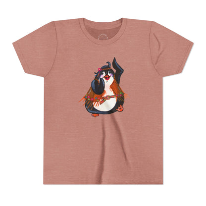 Kids Dancing Penguin Tee — Cute 60s Retro Penguin Graphic Youth T‑Shirt