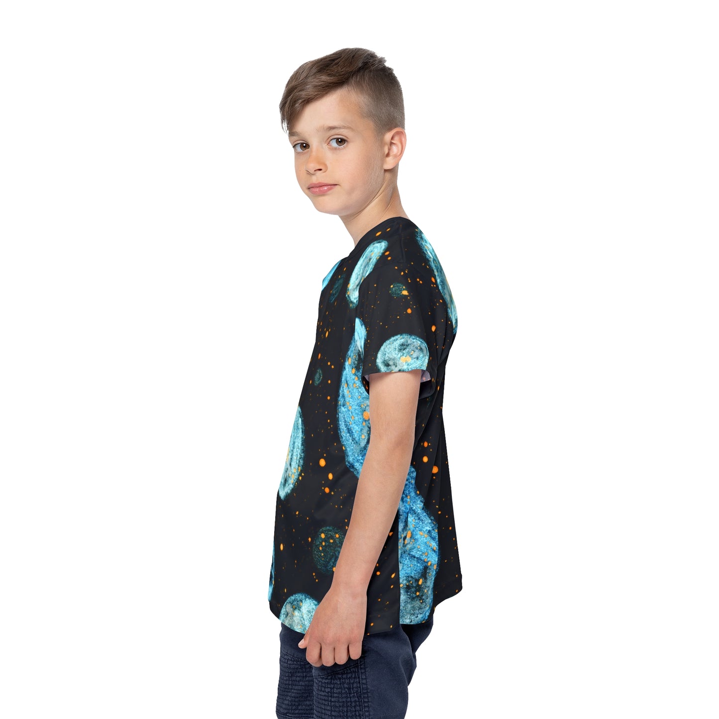 Little Blue Planets Galaxy Kids Sports Jersey (AOP)