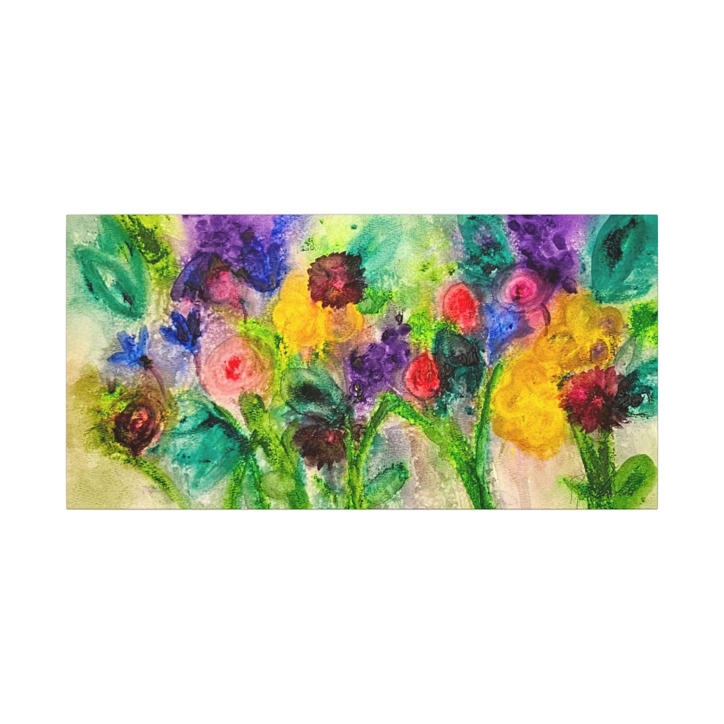 Abstract Flowers Canvas Gallery Wrap