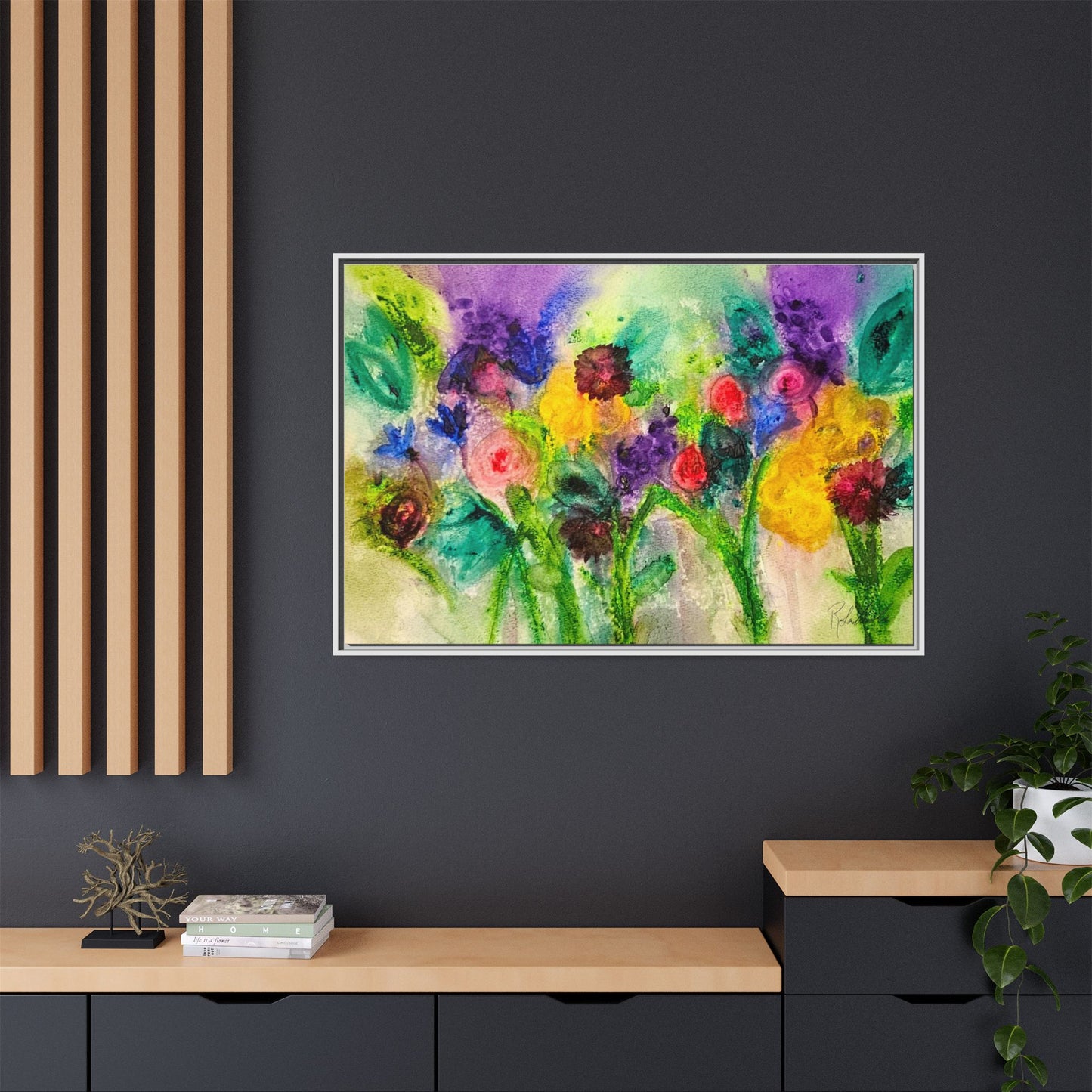 Abstract Flowers Framed Wall Art