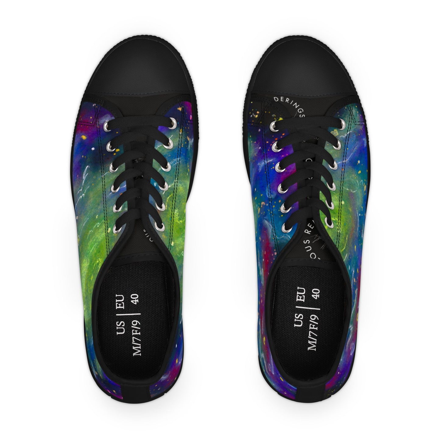 Women's Galaxy Art Low Top Sneakers — Colorful Nebula Canvas Shoes