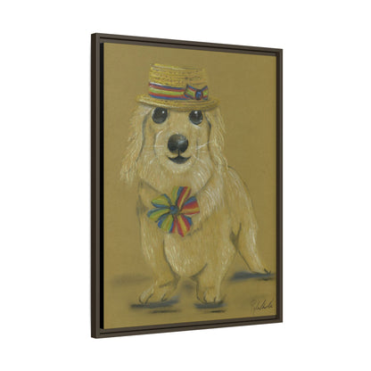 Weiner Dog in Hat Framed Wall Art