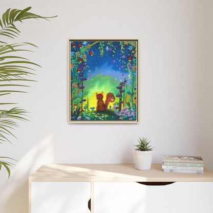 Fox Under Flowers Framed Wall Art