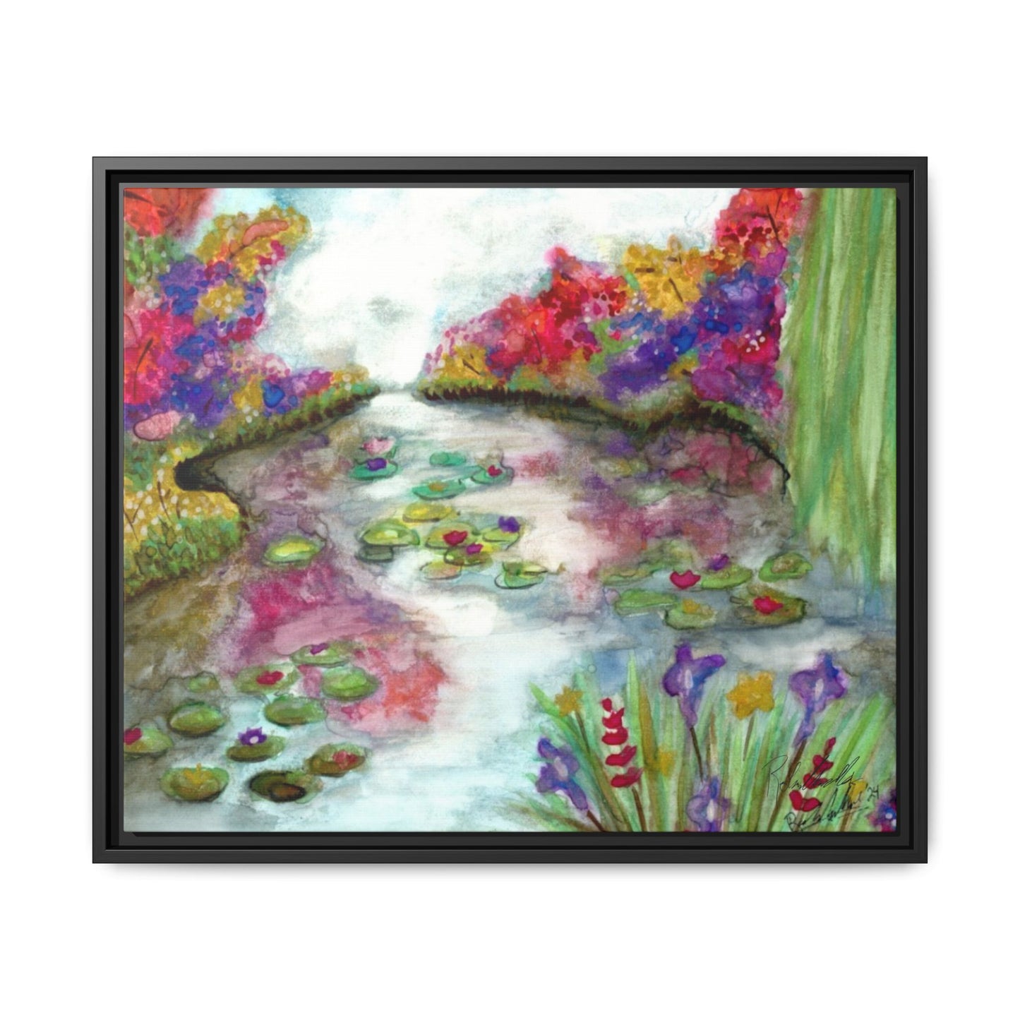 Floral Summer Pond Framed Wall Art