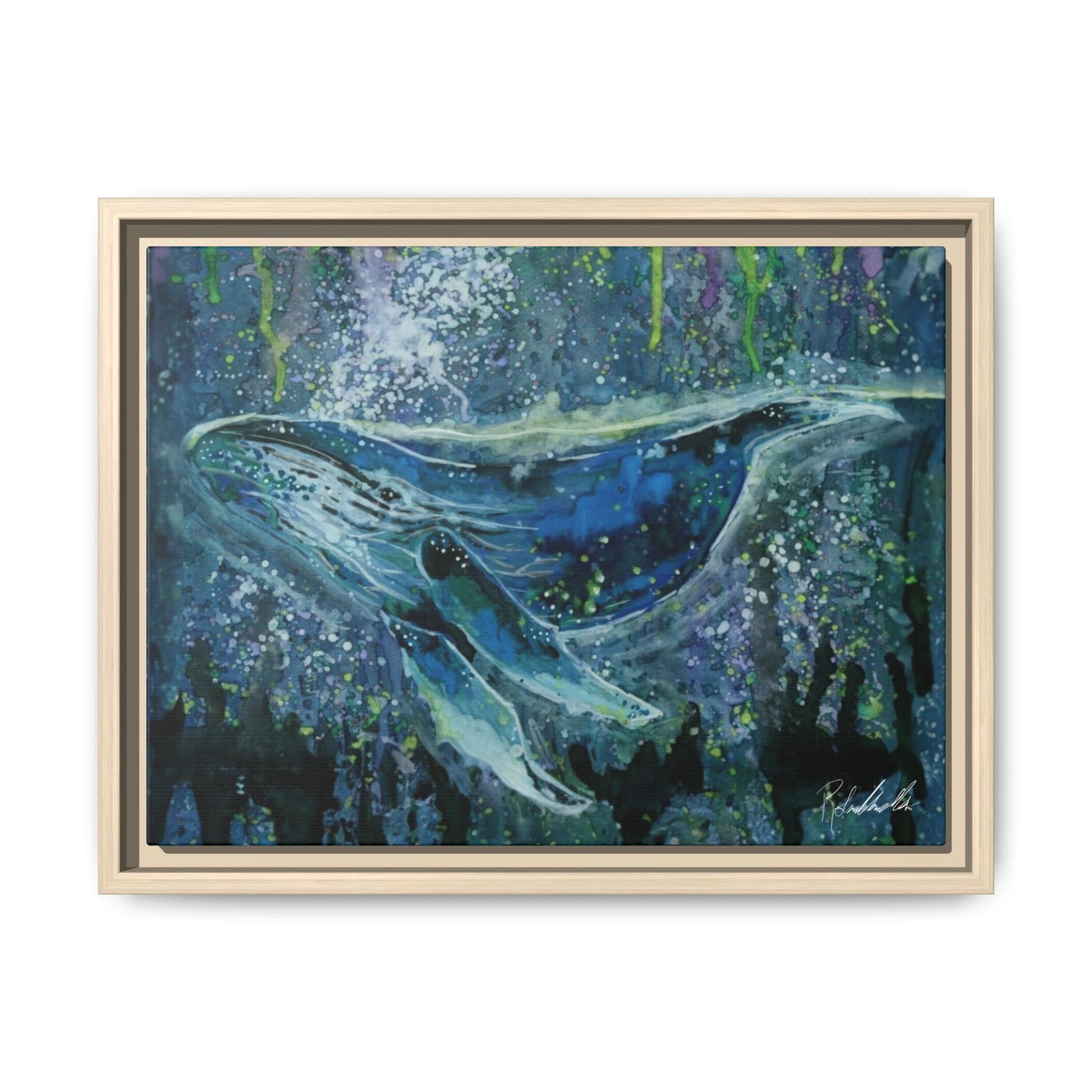 Watercolor Whale Framed Wall Art