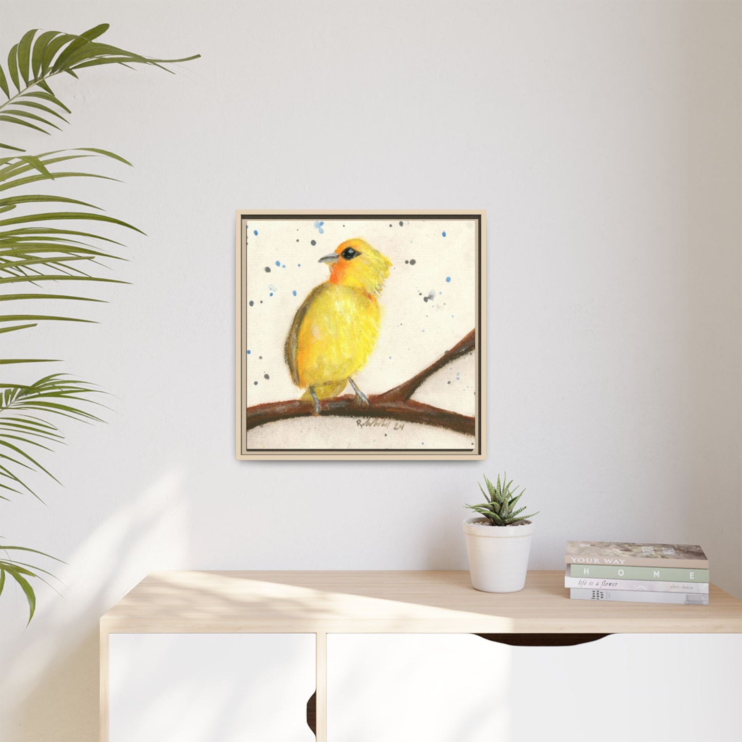 Yellow Canary Bird Framed Wall Art
