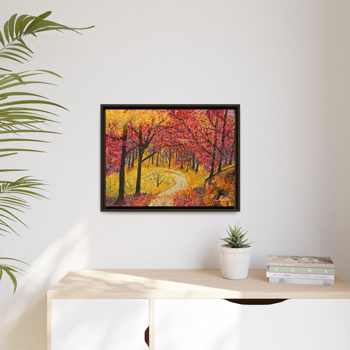 Vibrant Fall Forest Framed Wall Art
