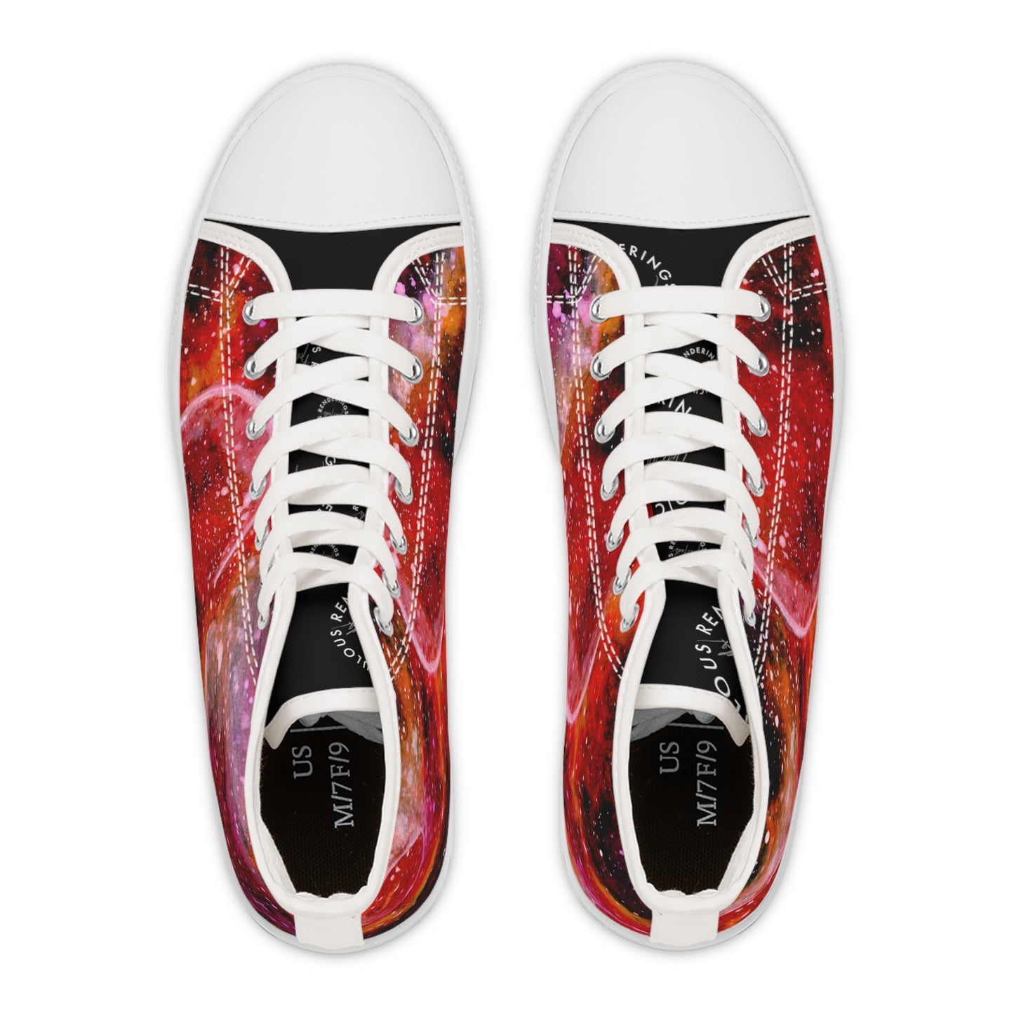 Orange Moons Galaxy Unisex Classic High Top Sneakers