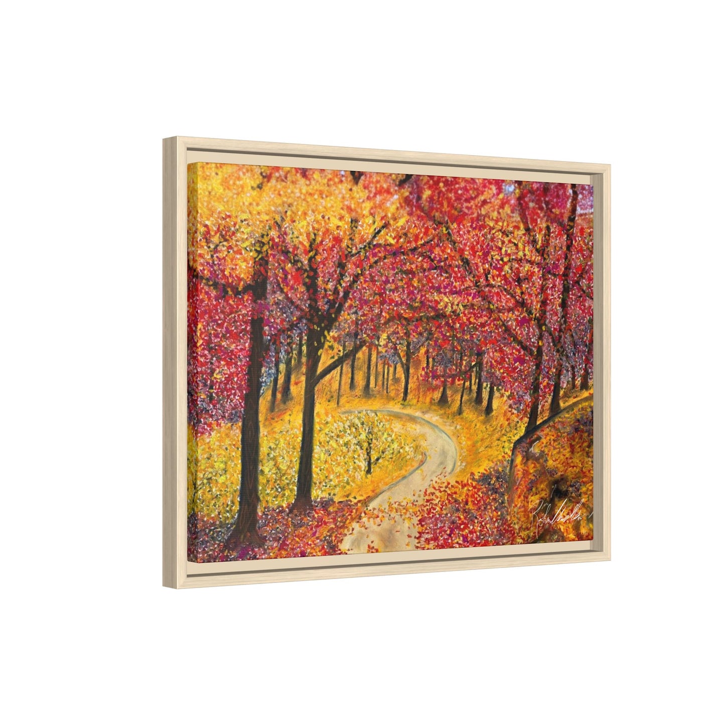 Vibrant Fall Forest Framed Wall Art