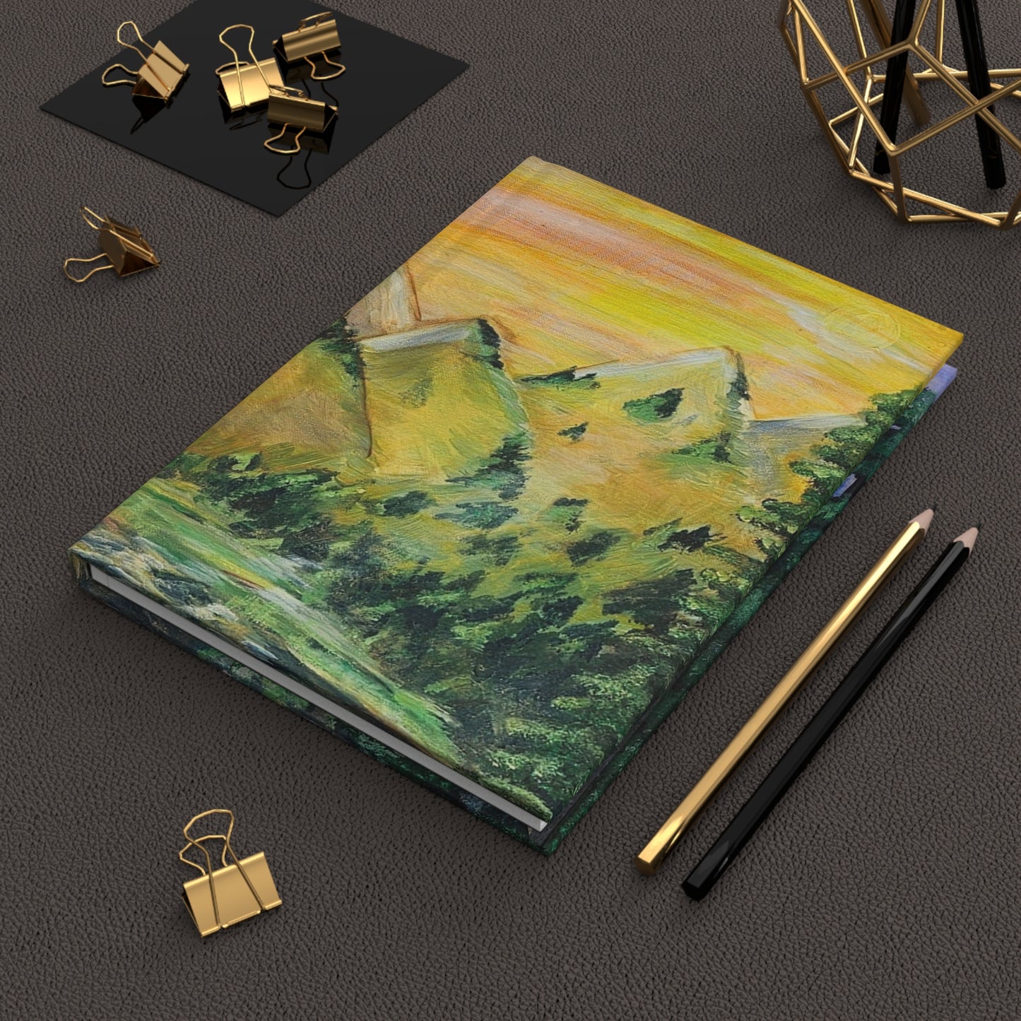 Sunset Mountains Hardcover Journal Matte 150 Pages, Printed Cover