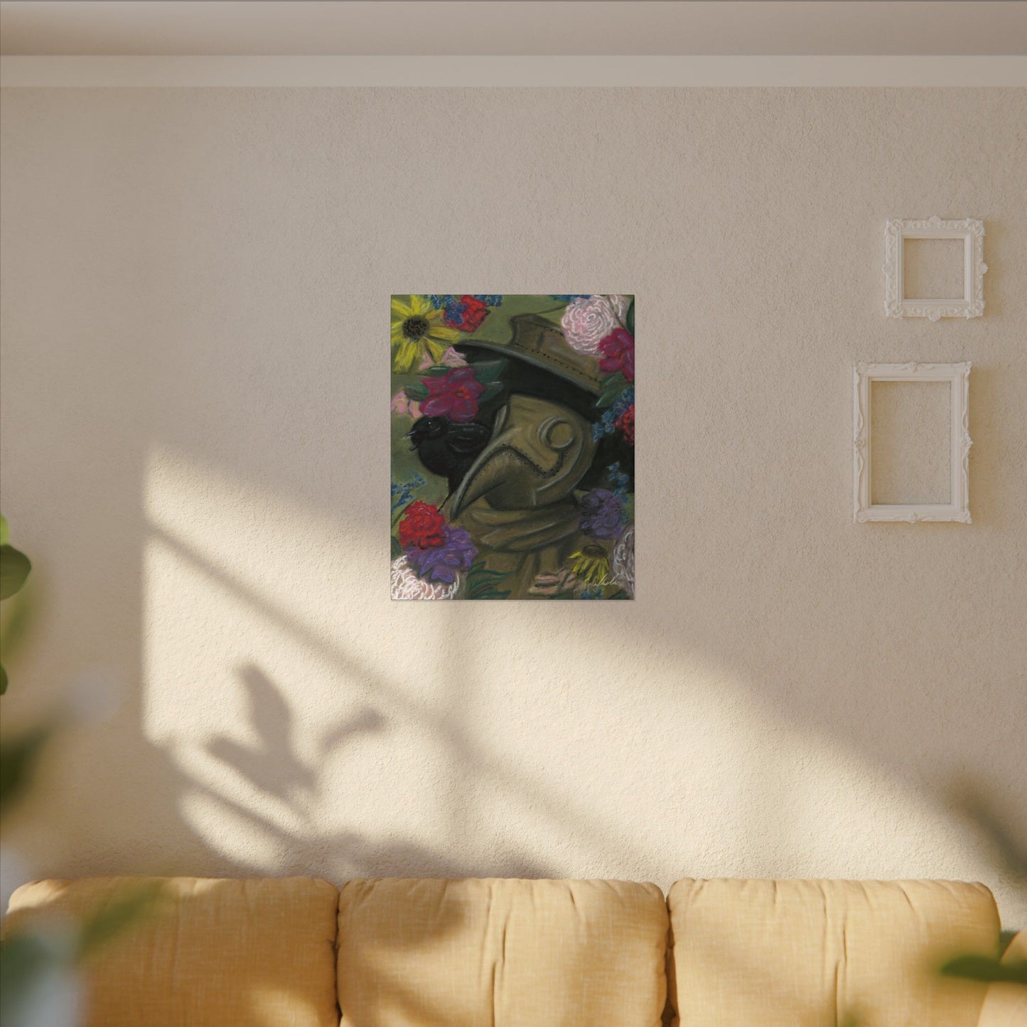 Plague Doctor and Raven Canvas Gallery Wrap