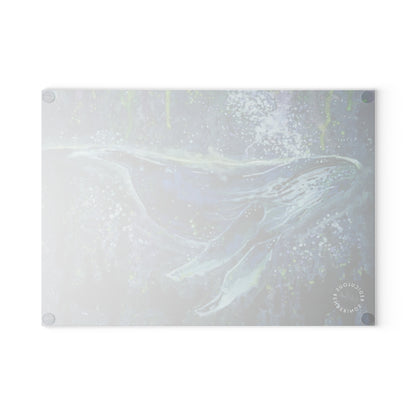 Whale Ocean Glass Cutting Board – Artistic Humpback Sea Life Kitchen Board