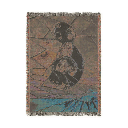 Stained Glass Manatee Woven Blanket — Colorful Artful Throw