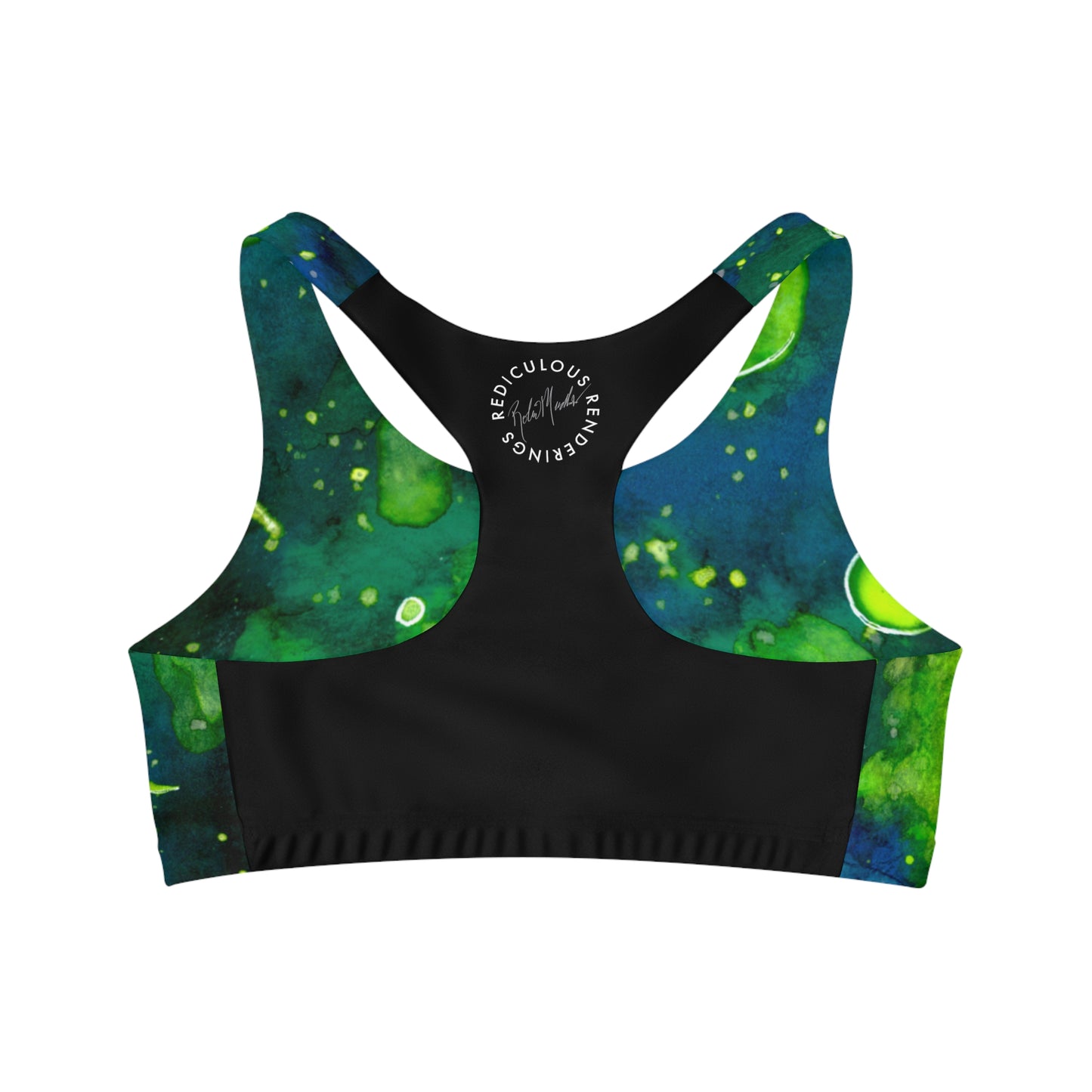 Green Galaxy Seamless Sports Bra (AOP)