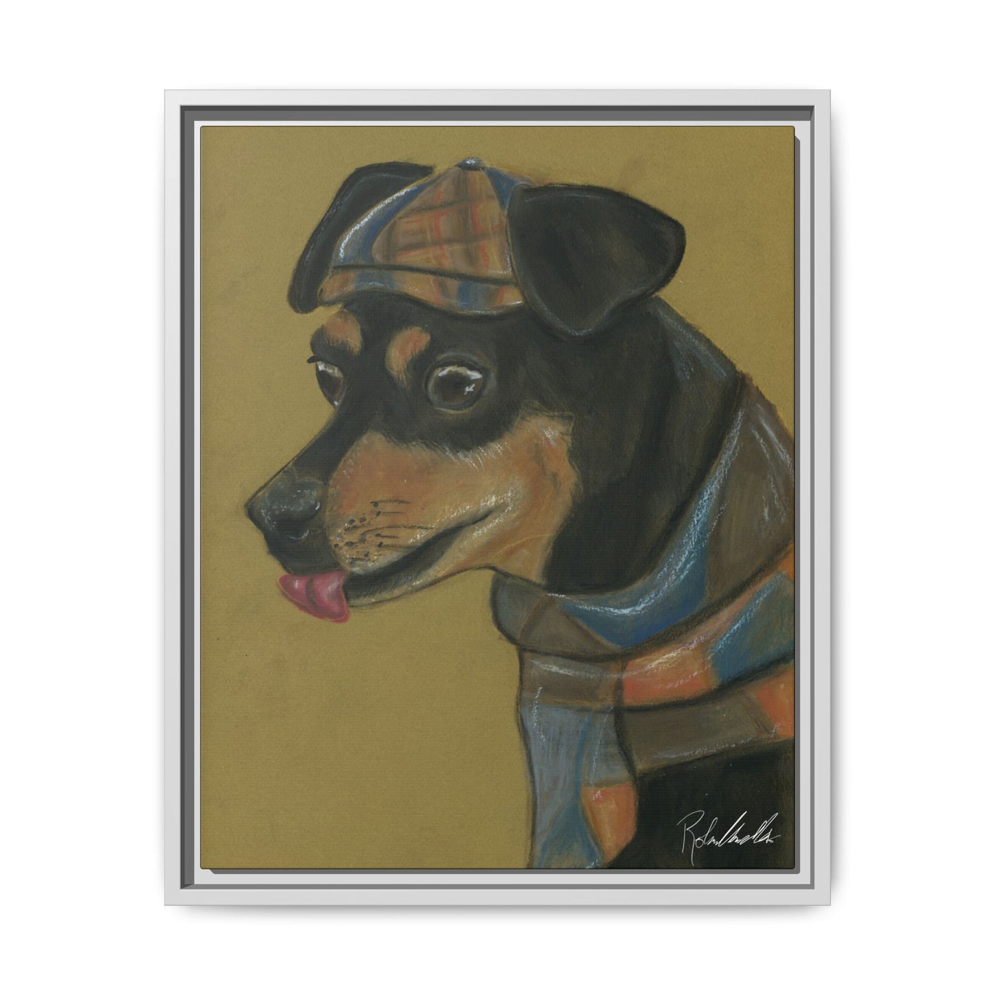 Small Chihuahua Dog in Hat Framed Wall Art