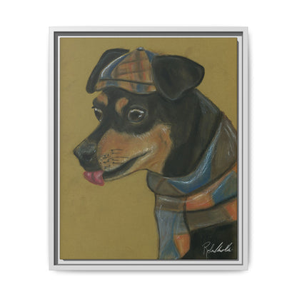 Small Chihuahua Dog in Hat Framed Wall Art