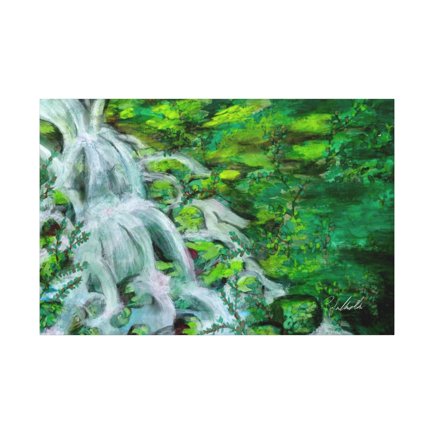 Mossy Waterfall Canvas Gallery Wrap