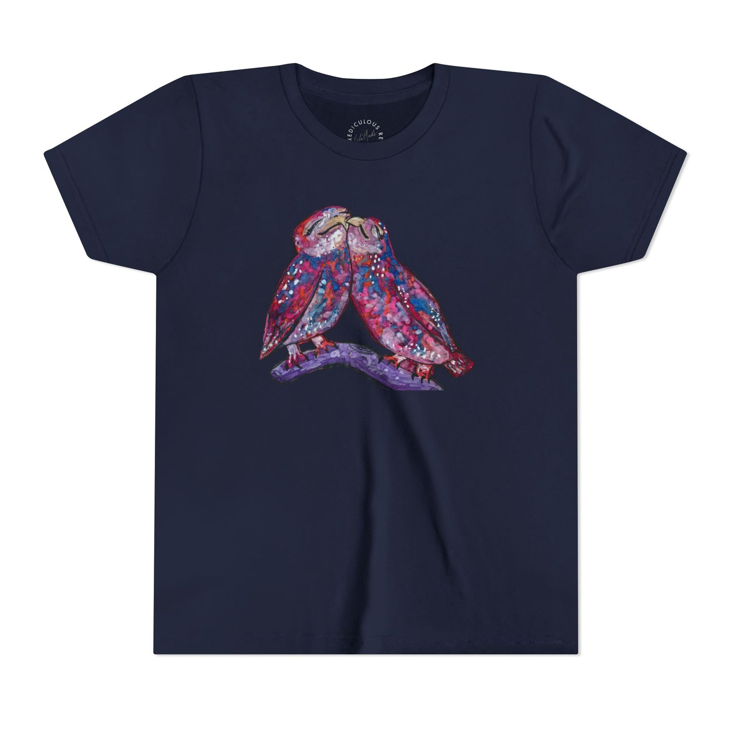Youth Tee – Watercolor Lovebirds Graphic