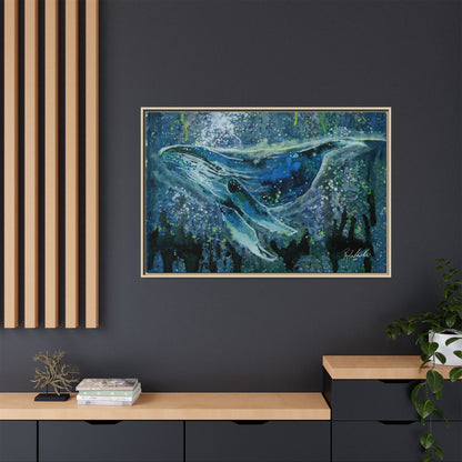 Watercolor Whale Framed Wall Art