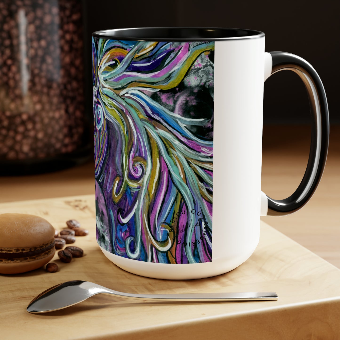 Horse Two-Tone Coffee Mugs, 15oz