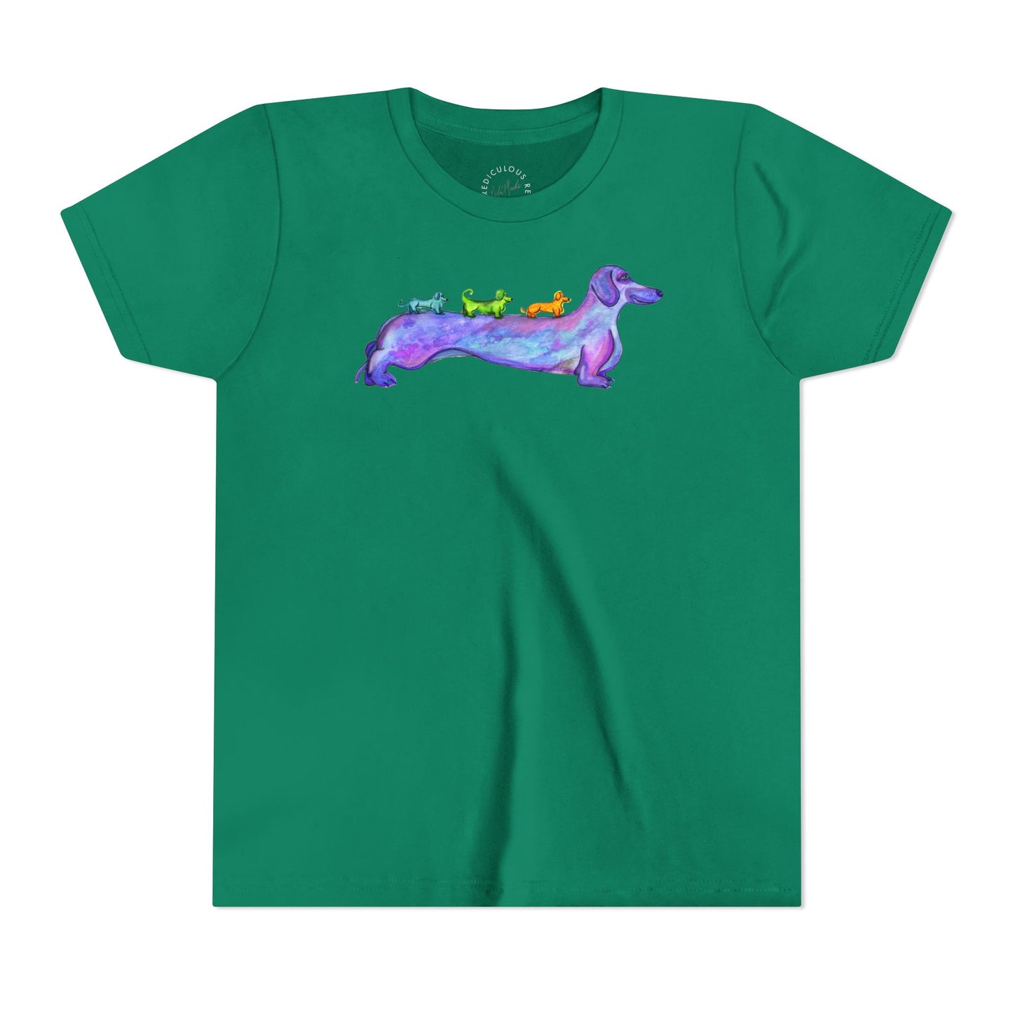 Dachshund Rainbow Crew Youth Tee