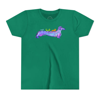 Dachshund Rainbow Crew Youth Tee