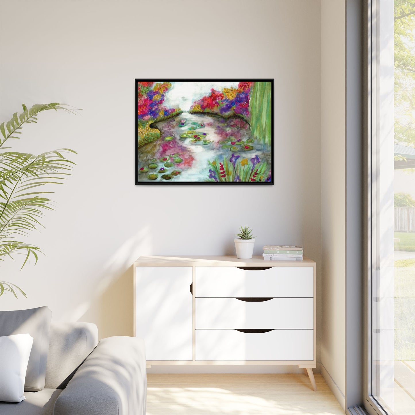Floral Summer Pond Framed Wall Art