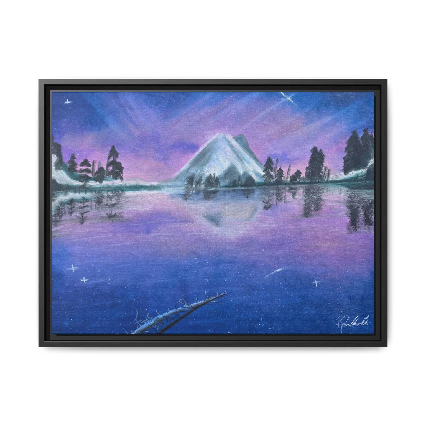 Purple Sky Over Lone Mountain Framed Wall Art