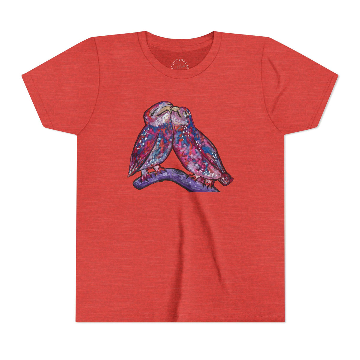 Youth Tee – Watercolor Lovebirds Graphic