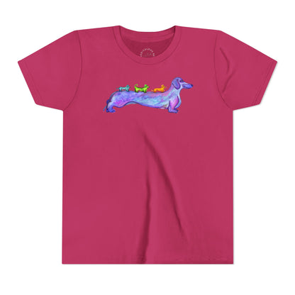 Dachshund Rainbow Crew Youth Tee