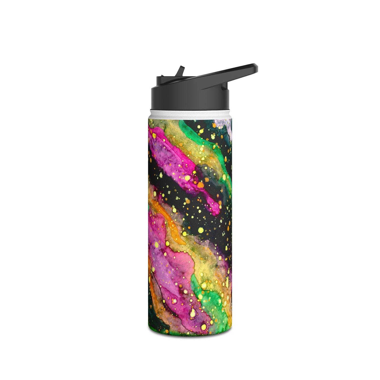 Neon Galaxy Stainless Steel Water Bottle, Standard Lid