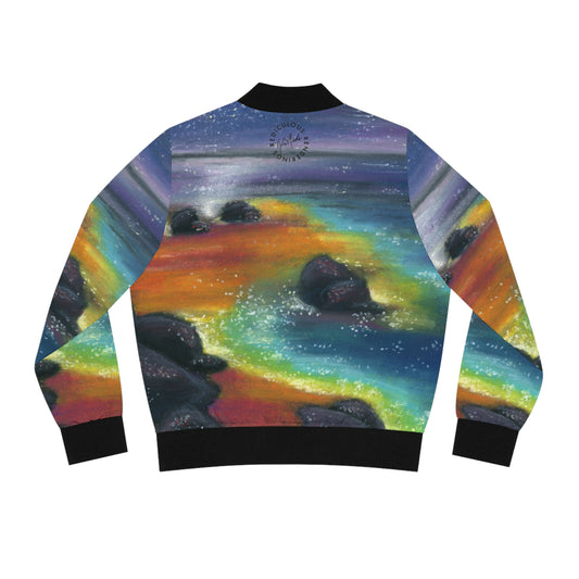 Night Beach Women's Bomber Jacket (AOP)