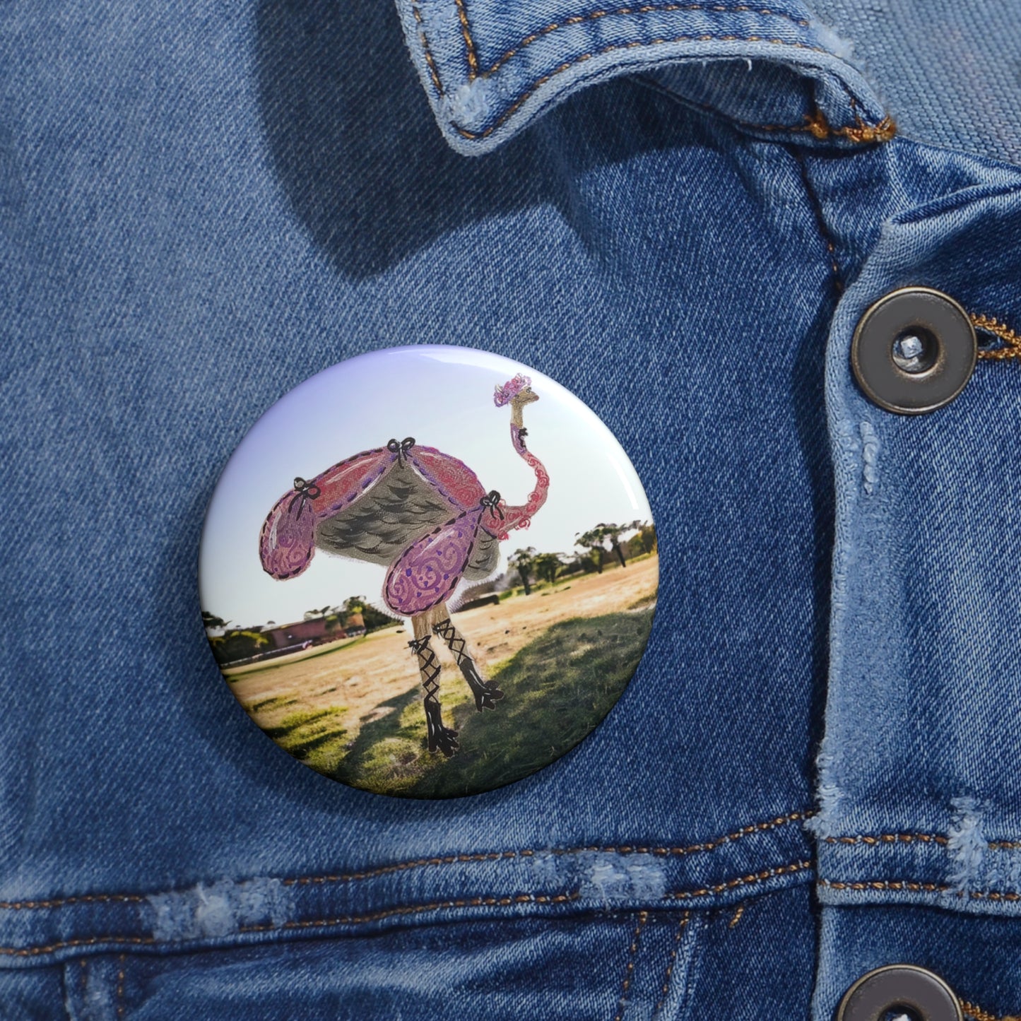 Ostrich Pin Buttons