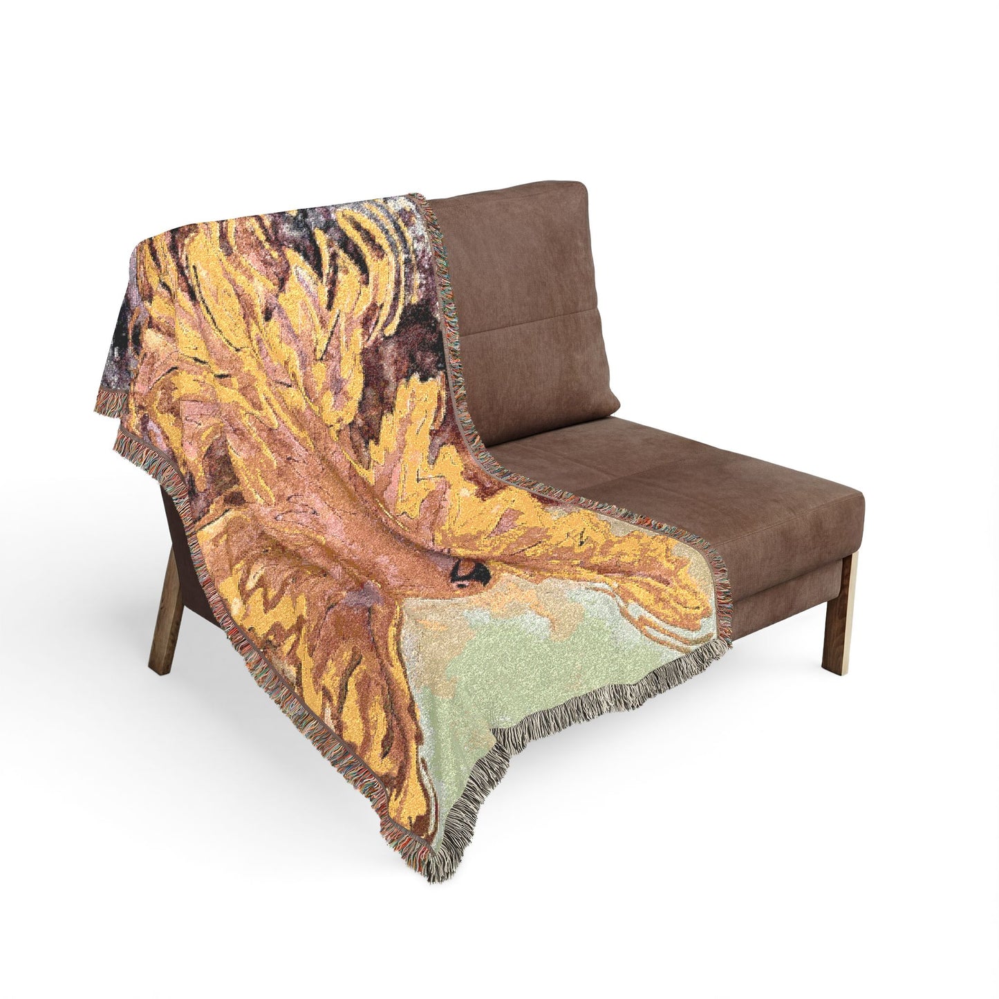 Sunburst Phoenix Bird Woven Blanket — Rising from the Ashes Rebirth Throw