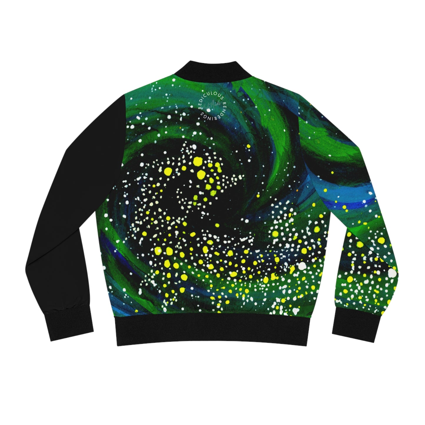 Galaxy Swirl Bomber Jacket — Women's Cosmic Night AOP