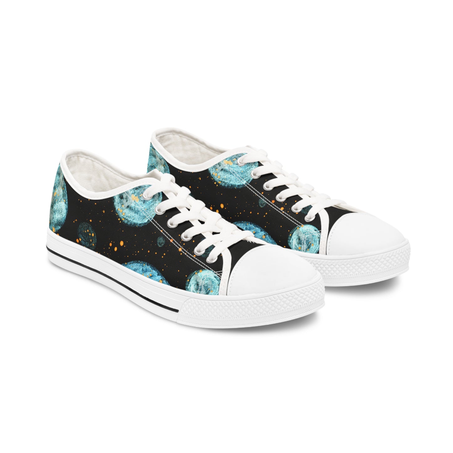 Little Blue Planets Galaxy Unisex Classic Low Top Sneakers Closed Toe Casual Walking Fashion Shoes