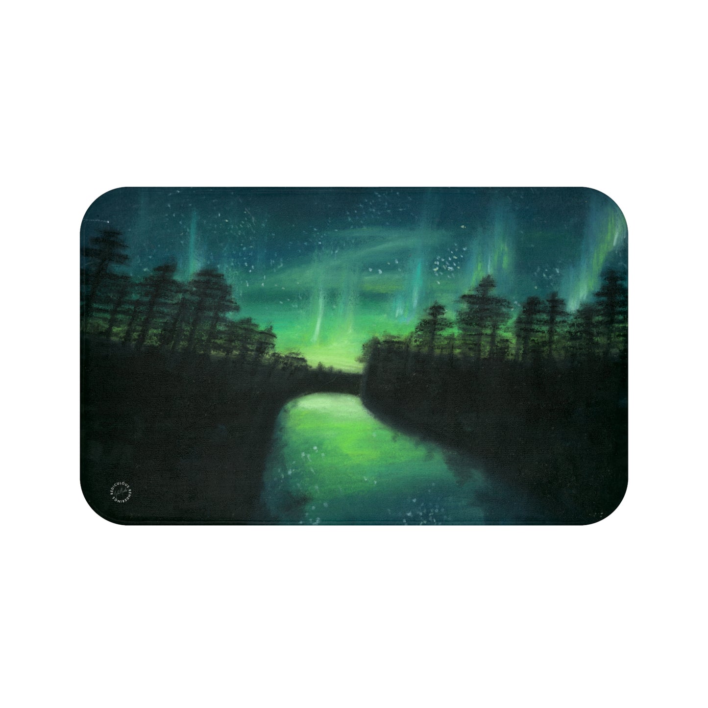 Aurora Borealis Night Sky Bath Mat