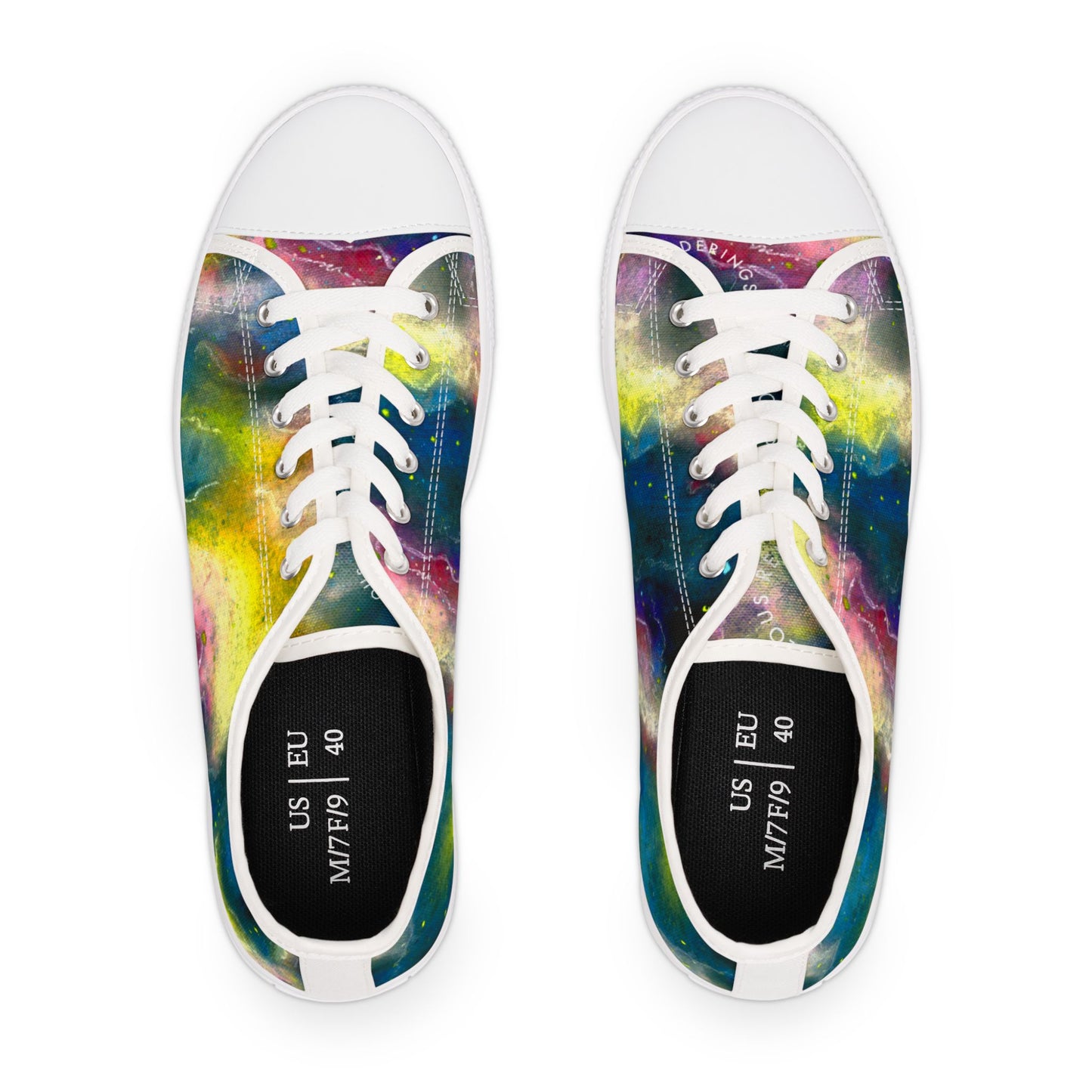 Galaxy Watercolor Low Top Sneakers — Women’s Colorful Space Print Shoes