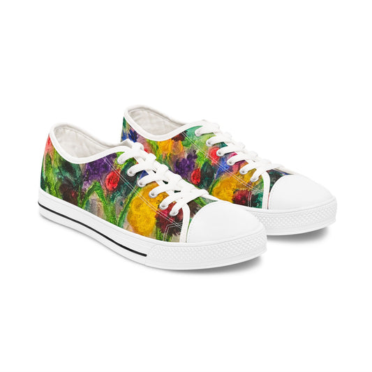 Floral Watercolor Women's Low Top Sneakers