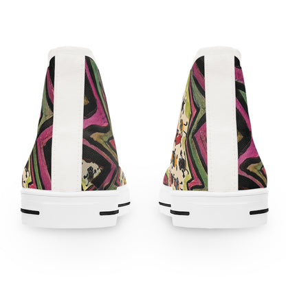 Women's High Top Sneakers — Colorful Retro Cool Beans Pattern Casual Shoes