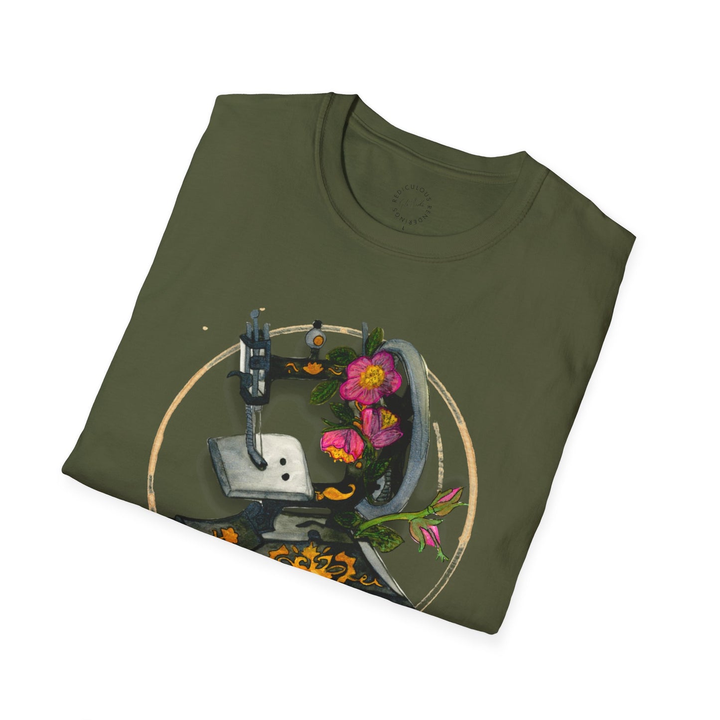 Vintage Sewing Machine Unisex Softstyle T-Shirt