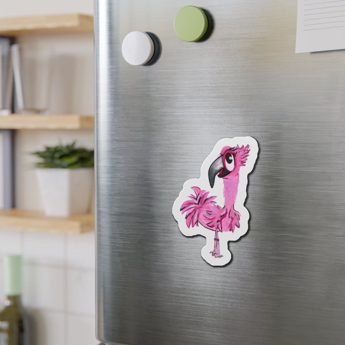 Big Eye Flamingo Die-Cut Magnets