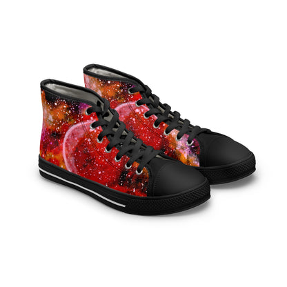 High Top Sneakers — Red Galaxy Space Art Print