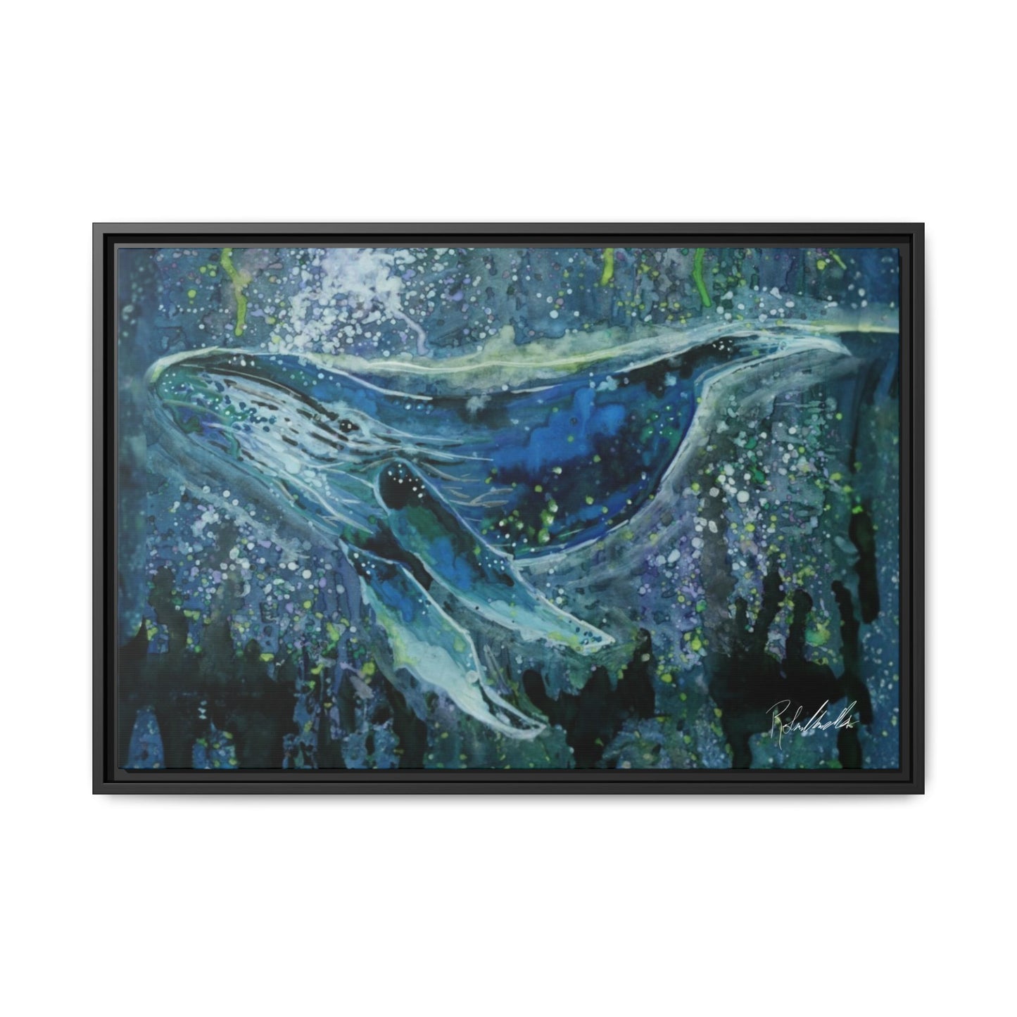 Watercolor Whale Framed Wall Art