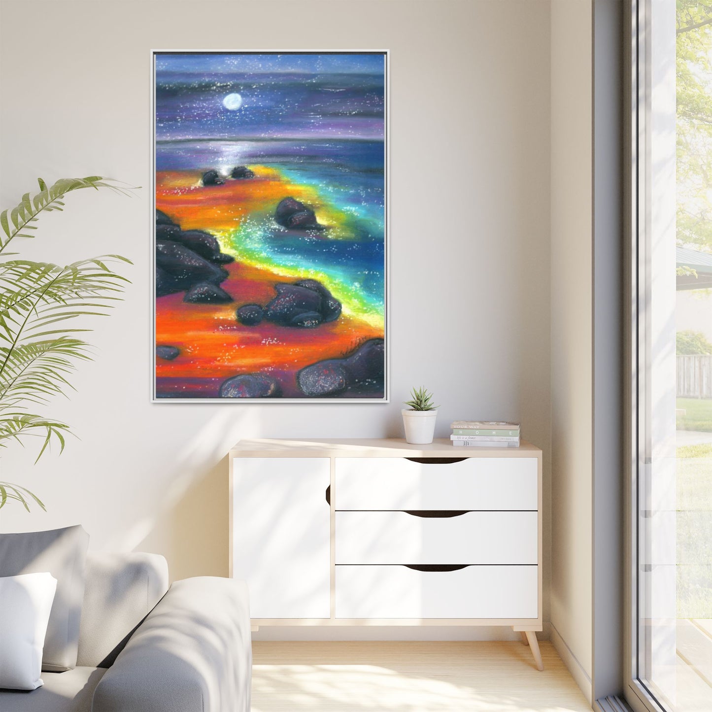 Beach at Night Frame Wall Art