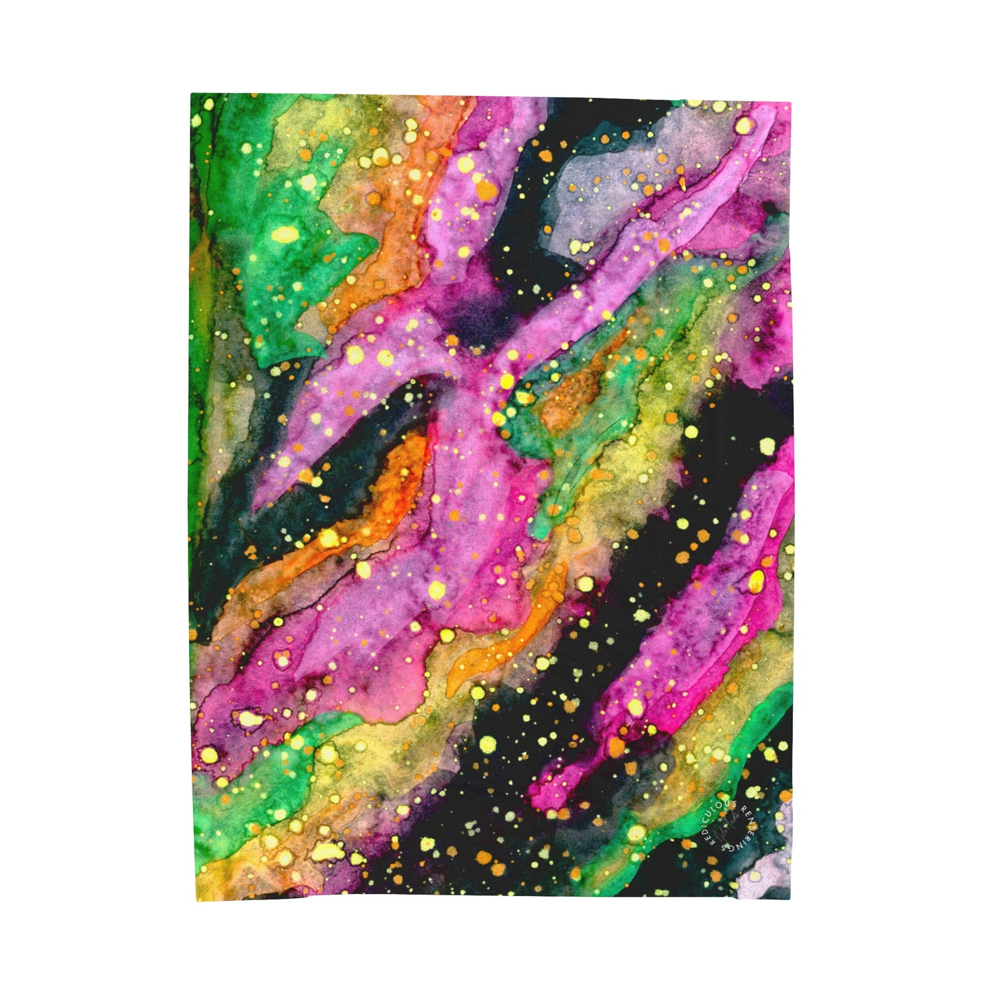 Neon Galaxy Velveteen Plush Blanket