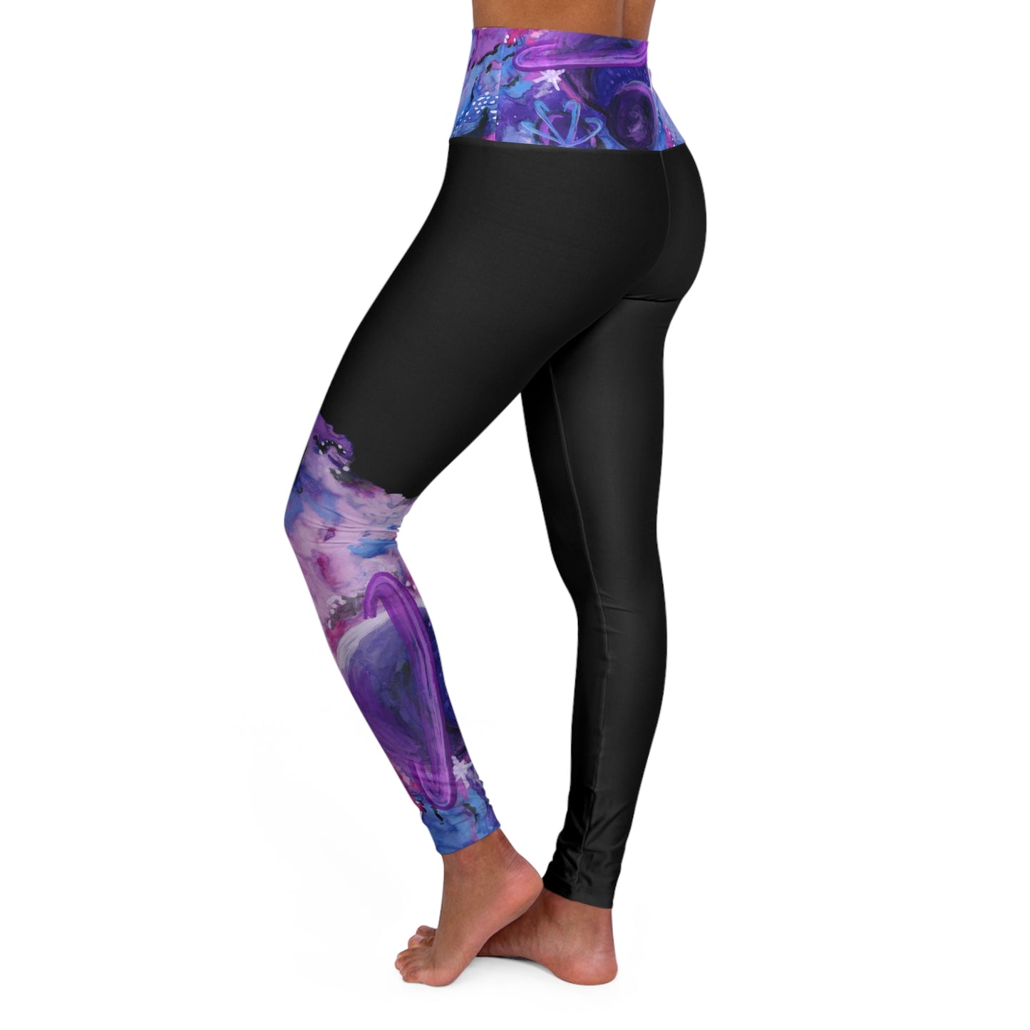 Purple Galaxy High Waisted Yoga Leggings (AOP)