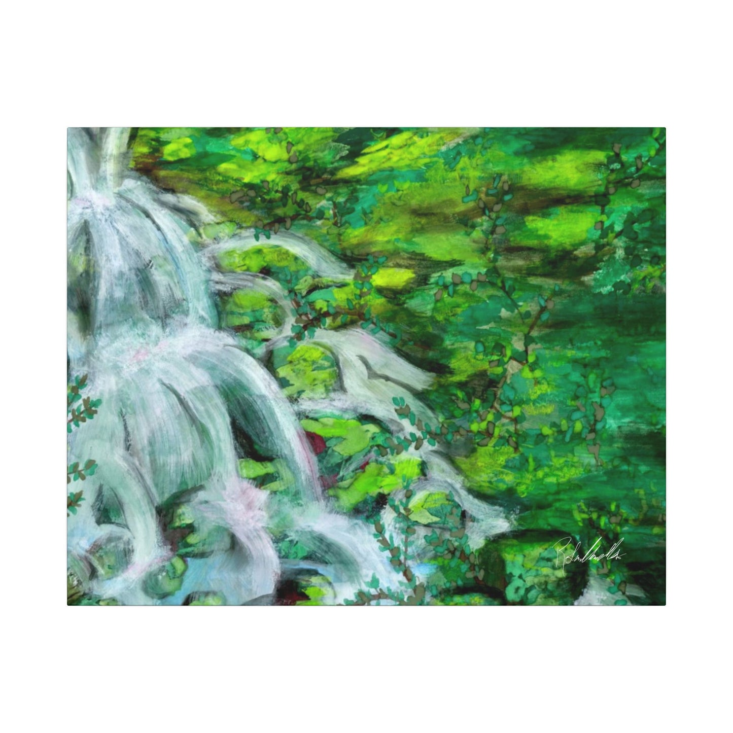 Mossy Waterfall Canvas Gallery Wrap