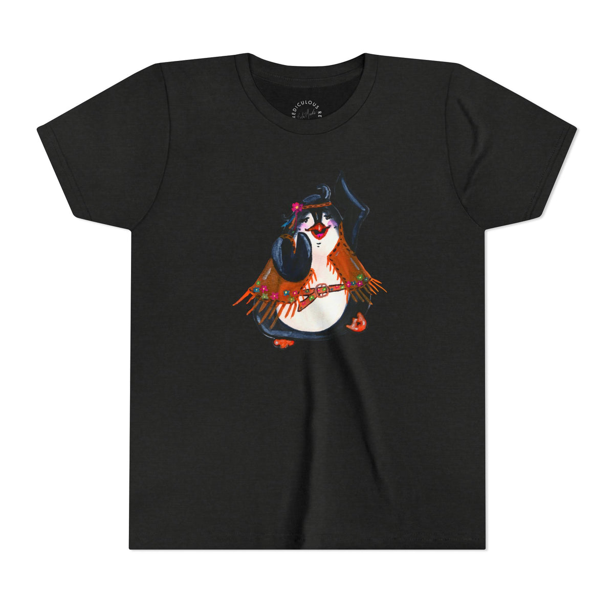 Kids Dancing Penguin Tee — Cute 60s Retro Penguin Graphic Youth T‑Shirt