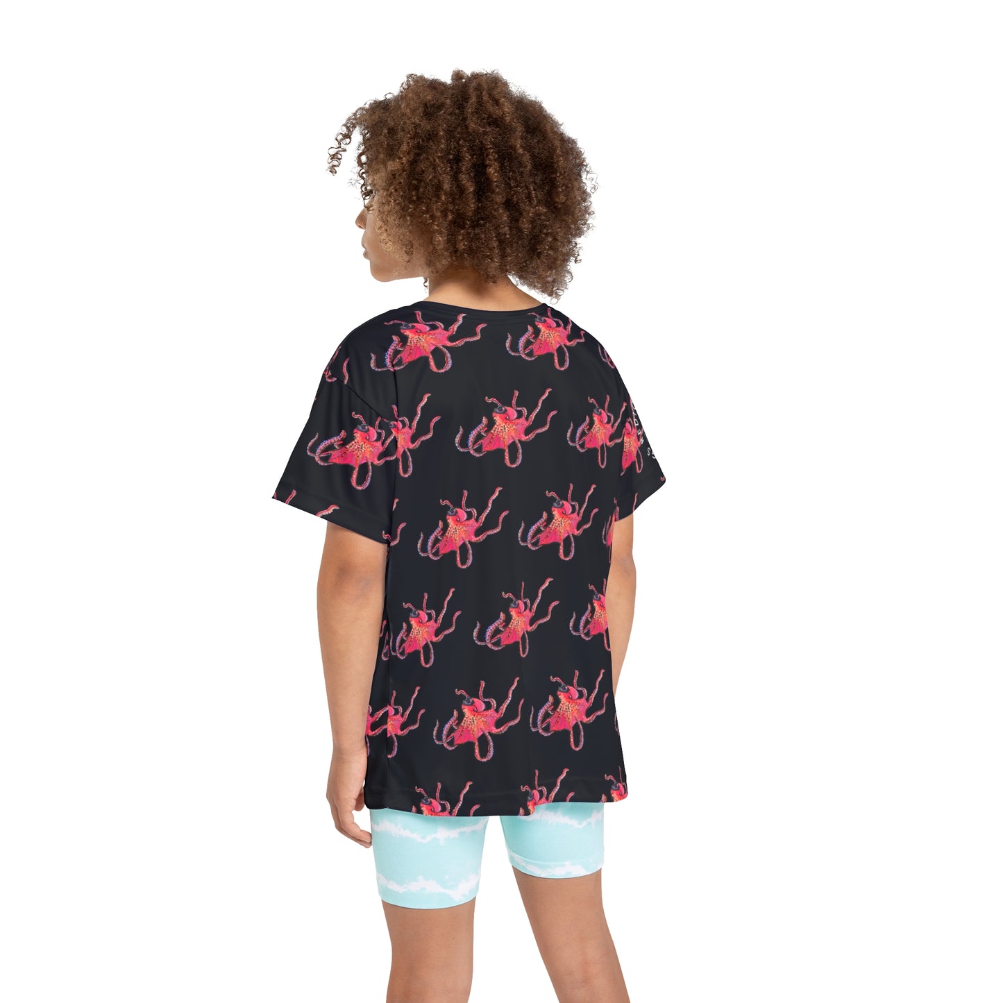 Kids Octopus Sports Jersey — Bright Red Octopus All-Over Print